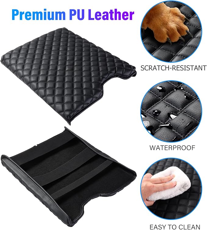 Sinvanho Thickened Center Console Armrest Cover for 2015-2025 Ford F150 Accessories, PU Leather Middle Console Protective Cover, Arm Rest Box Lid Cushion, Fits Only 40/20/40 Jump Seat Console