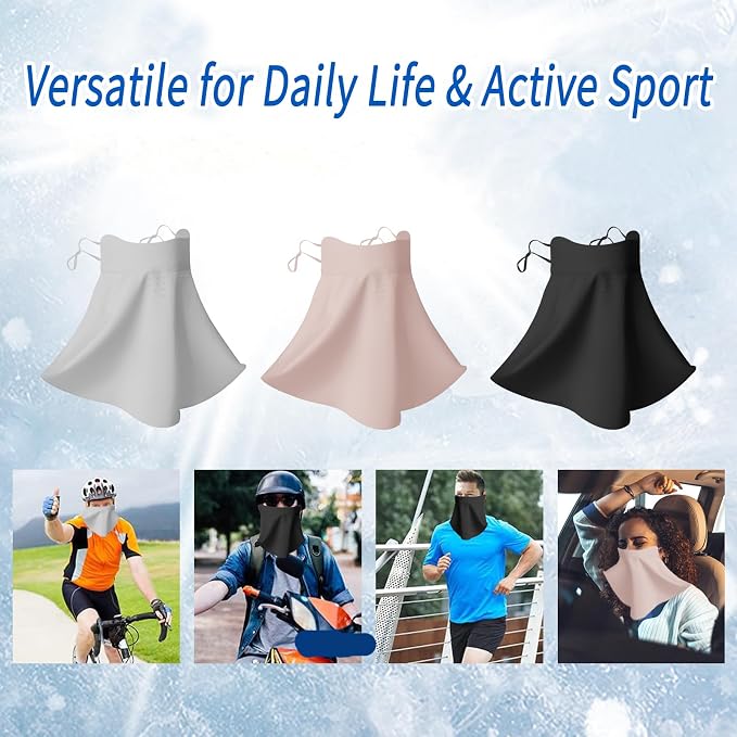 UV Sun Protection Face Mask with Neck Coverage UPF 50+ Face Shield Breathable Design for Summer Outdoor Activities