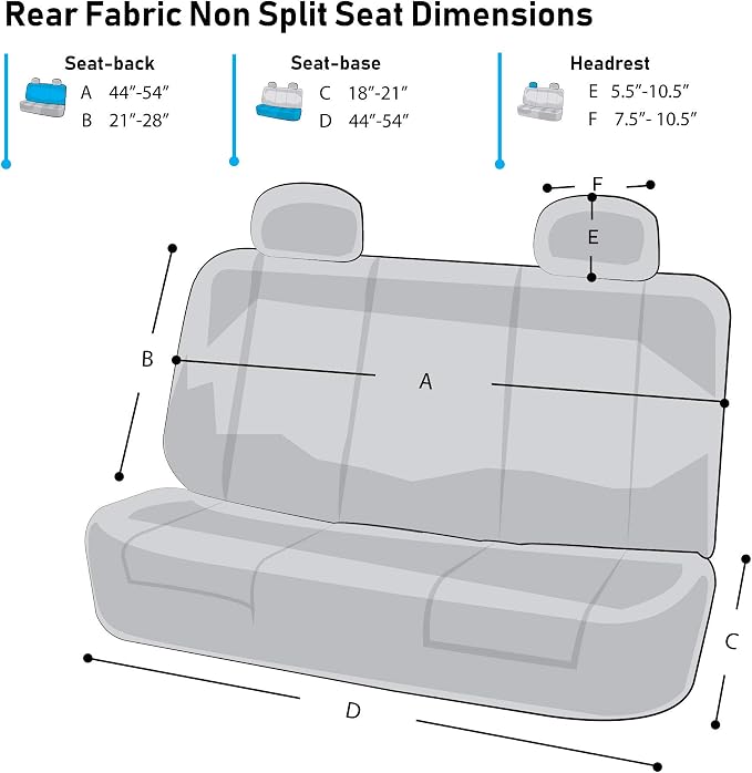 FH Group Car Seat Cover Rear Seat Cover for Back Seat Cloth - Universal Fit for Cars with Solid Bench, Green Car Seat Protector for Dogs and Kids, Car Interior Accessories for SUV, Sedan and Van