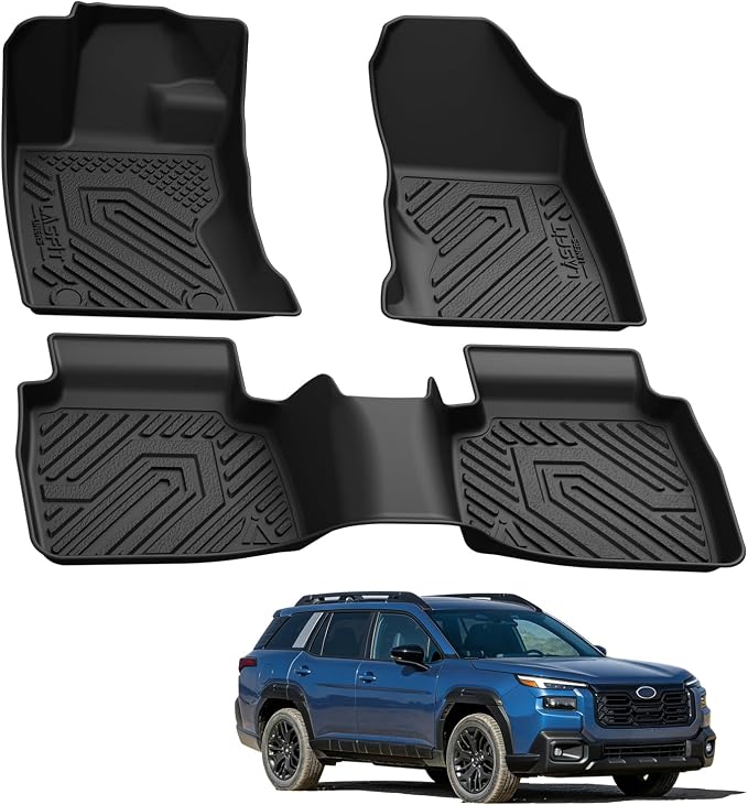 LASFIT Floor Mats for Subaru Outback 2026, All Weather TPE Custom Fit Floor Liners Easy Clean Durable No-Curling 1st & 2nd Row Mats for Outback 2026 Car Accessories, Black
