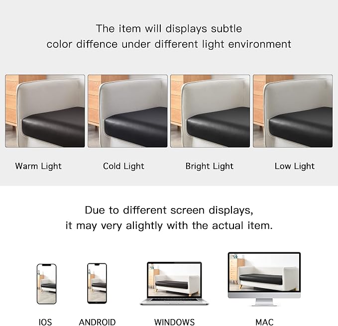 Yates Home PU Leather Couch Sofa Cushion Slipcover Water-Proof Elastic Chair RV Seat Covers Loveseat Sofa Furniture Protector Slip Cover for Settee Seater Replacement in Living Room(Sofa, Black)
