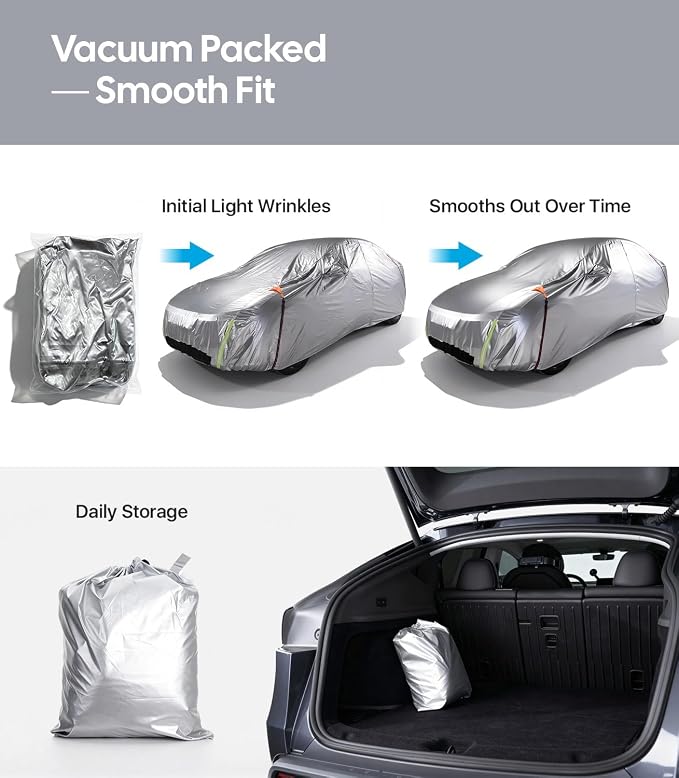 Wigoo Mercedes-Benz GLC-Class Car Cover Accessories 2016-2026, Custom Fit SUV Cover, All-Weather Outdoor Protection, Windproof Straps, UV Rain Dust Protection, Paint-Safe Lining, Door Zipper