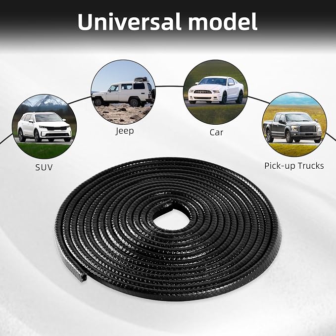 SINGARO 16.4Ft (5M) Car Door Edge Guard, No Glue Car Door Entry Guard Protective Strip, Rubber Edge Trim Car Door Protector, Applicable to Car, Truck, SUV and ATV, Car Exterior Accessories(Black)