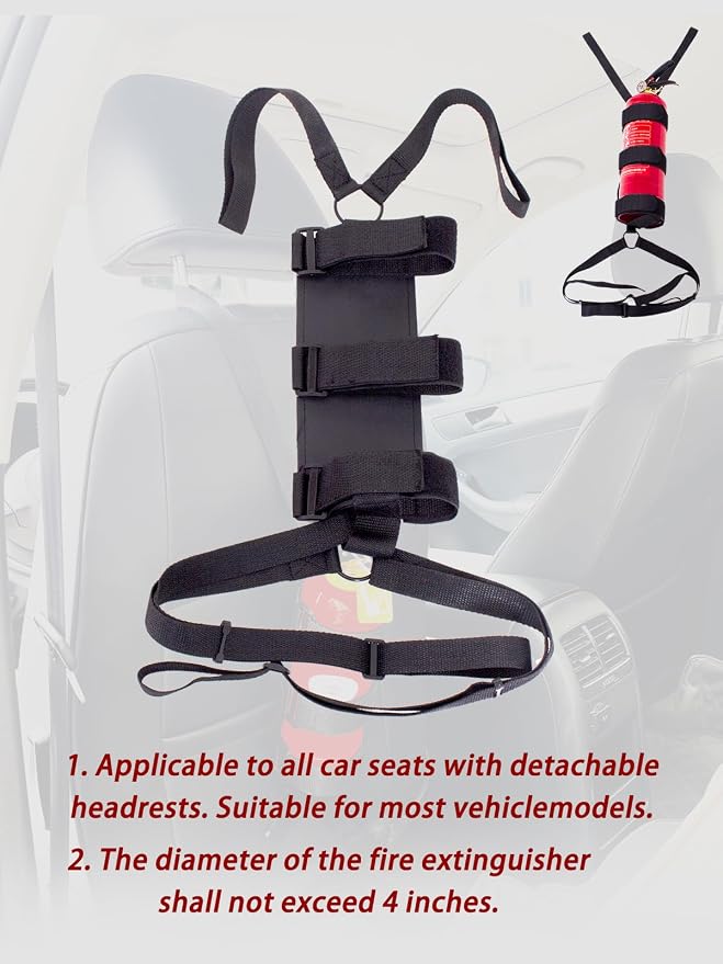 2-Pack Car Fire Extinguisher Bracket:Adjustable Extinguisher Mount Strap for 2.5-3.3lb Extinguisher Use for Universal Truck ATV Car & More Car Roll Bar Fire Extinguisher Mount Holder