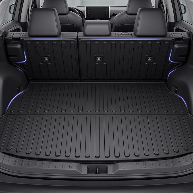 Floor Mats for Toyota RAV4 2019-2025 (Include Hybrid) | All Weather TPE Floor Liners, Custom Fit Floor Mat for RAV4, Cargo Liner, Backrest Mats & Door Sills, Full Coverage Set