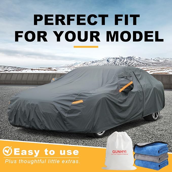 GUNHYI Premium Car Cover Custom Fit Audi A5/S5 Sedan, 16 Layers Heavy Duty Car Cover Waterproof All Weather with Zipper Door for Sun Rain Snow Dust Uv Protection