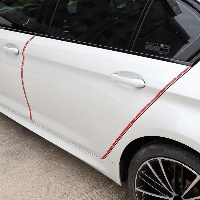 TOMALL Bling Car Door Guard Crash Bumper Crystal Anti-Scratch Strip Sticker Crystals Car Door Bumper Protector Accessory DIY for Interior and Exterior Decoration Styling Accessories (Red)