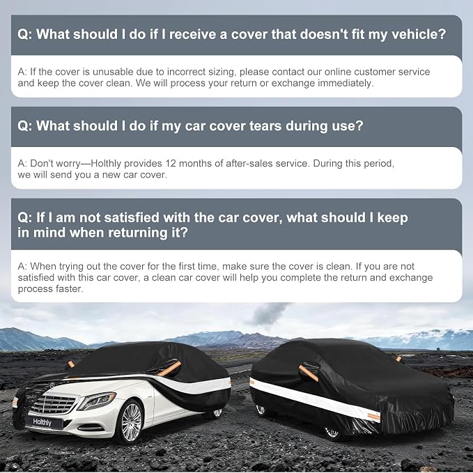 10 Layers Sedan Car Cover Custom Fit for Mercedes-Benz S-Class S250 S300 S350 S400 S450, Waterproof All Weather for Automobiles, Outdoor Full Cover Sun Dust Rain Protection with Cotton. Black