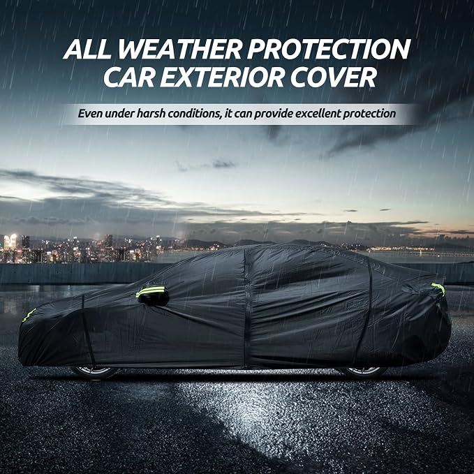Migaven 6 Layers Car Cover Custom Fit for Model 3 Car Cover 2017-2026 Waterproof Full Exterior Cover Rain Snow Protection with Charging Port Ventilated Mesh Door Zipper