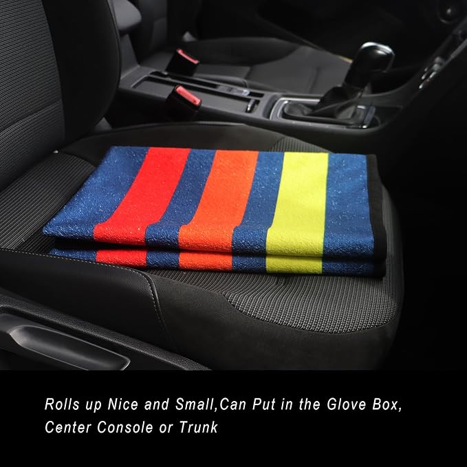 Car Seat Cover Protector Front Seats,for Gym Workout,Running,Swimming,Beach and Hiking,Waterproof Sweat Towel Bucket Seat Covers for Cars SUV Trucks (Racing Stripes, 2Pcs)