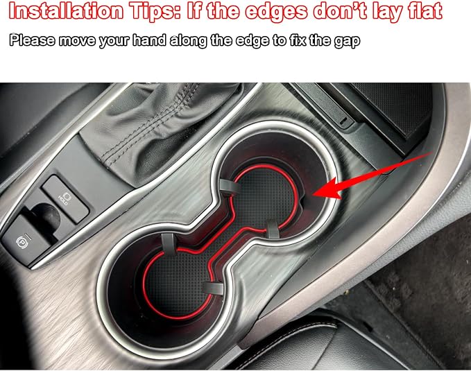 Cup Holder Coaster for Wrangler JL JLU 2018-2025 2026 Wrangler Accessories | for Gladiator JT 2020-2026 Silicone Cup Inserts, Interior Mats Pad, 4-pcs Set, for Deep Rear Cup Holders, Red Trim