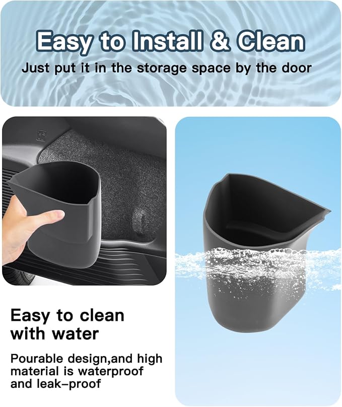 Ruiya Door Trash Can Compatible with 2026 Subaru Outback All Trims Passenger Side Right Door Pocket Silicone Garbage Bin 2026 Outback Accessories Organizer Wastebasket