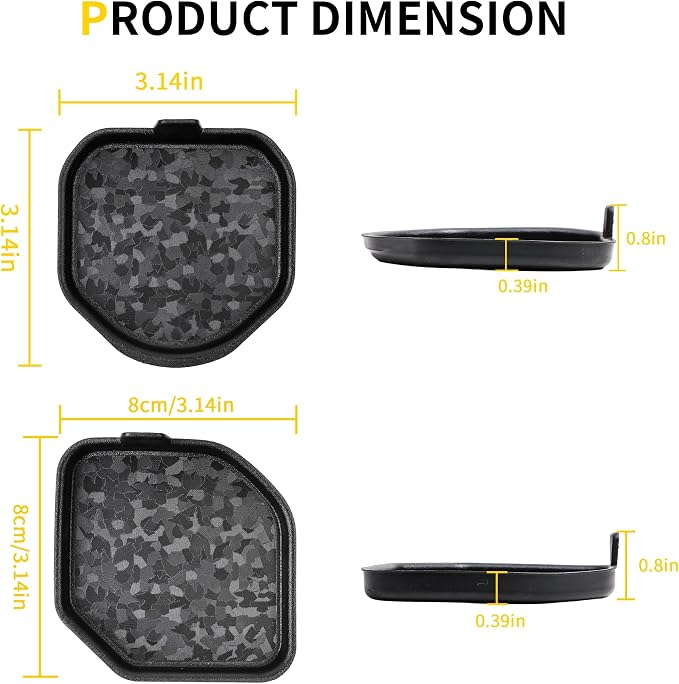 Cup Holder Inserts Coaster Compatible with Jeep Wrangler JL Gladiator JT 2018-2026 Accessories, Center Console Cupholder Pad, Non-Slip Drink Liner, Original Design, TPE, 4-Pcs Front Rear