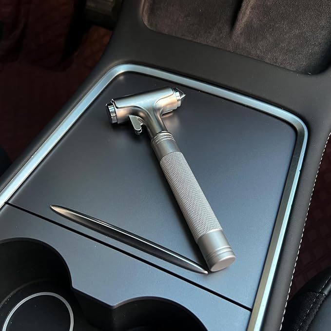 for Tesla Glass Breaker Window Breaker Seatbelt Cutter Safety Hammer Car Window Breaker Tool Seatbelt Cutter Emergency Rescue Tools Metal Window Hammer Model Y/3/X/S Car Accessories