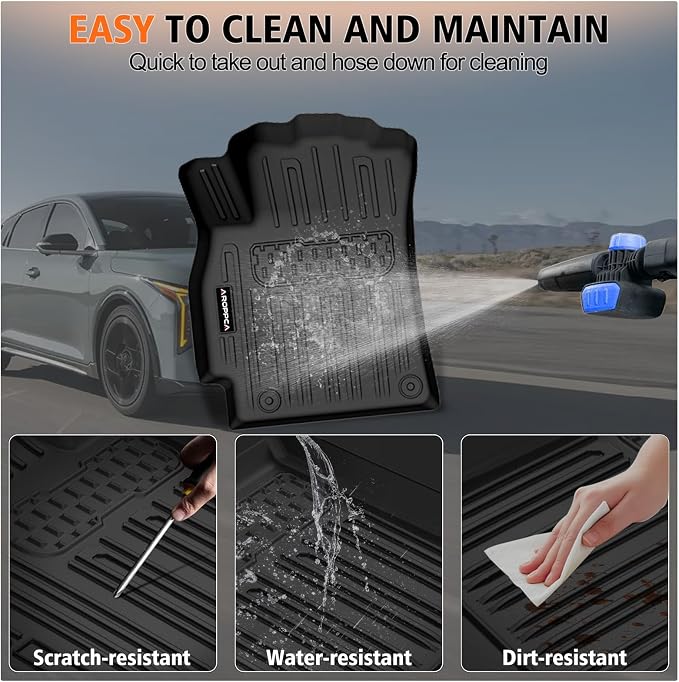 All Weather Floor Mats Cargo Liner for 2025 2026 Kia K4, TPE Rubber Floor Liners Anti-Slip Full Set Automotive Mats for 2025 2026 Kia K4 Accessories