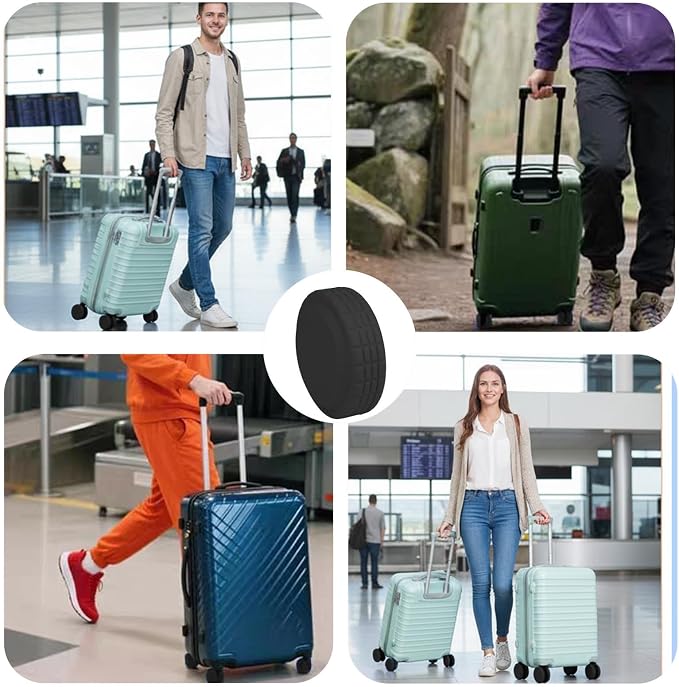 16 Pcs Luggage Wheel Covers, Silicone Full Wrap Suitcase Caster Protector, Noise Reduction Anti Slip Spinner Swivel Tires Replacement Parts For Travel Bags