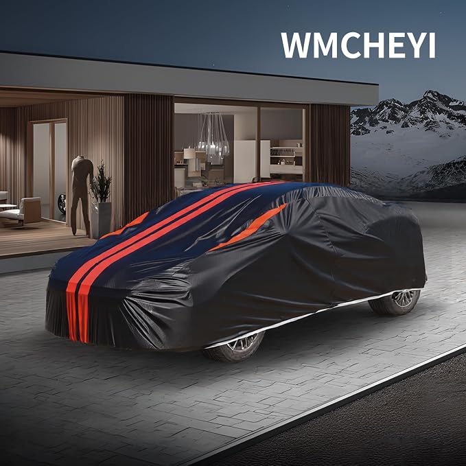 Car Covers for Automobiles, 6 Layers Car Cover Waterproof All Weather, Outdoor Car Cover Sun UV Rain Snow Wind Protection, Full Exterior Cover Fit for 193"(193 * 73 * 59 inch) Sedan