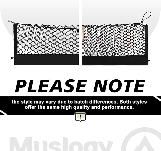 Muslogy Truck Bed Cargo Net Trunk Netting Compatible with 2020-2024 2025 2026 Ford Explorer Accessories, Pickup Cargo Organizer SUV Sedan Storage Net w/Heavy Duty Carabiners
