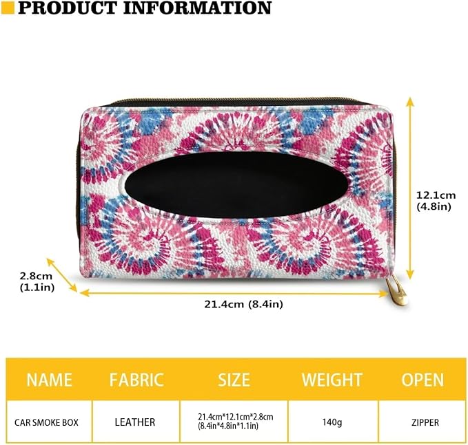 Visor Automotive Tissue Holder Tie Dye Pattern Car Sun Visor Tissue Box for Back Seat Car Interior Accessories