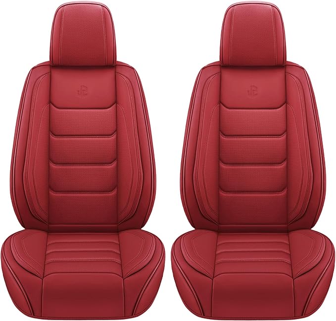 Full Coverage Faux Leather Car Seat Covers Full Set,Automotive Seat Covers for Cars,SUVs Pick-up Truck, Car Seat Cushion, Wine Red Seat Covers,Front Seat Cover,Car Seat Protector