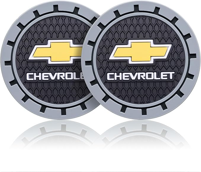 Car Cup Coaster, 2PCS Universal Non-Slip Cup Holders, Compatible with Chevy Series Car Cup Holder Coasters,Car Drink Coaster Holder Accessory, Black