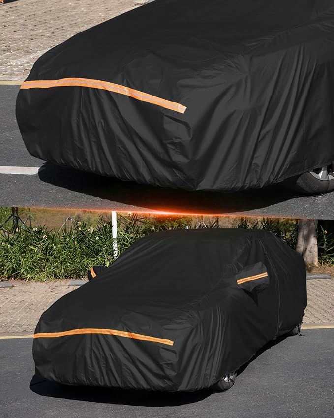 INSAUTO Custom Fit Car Cover for Dodge Challenger 2008-2025, Waterproof All Weather Full Exterior Protection, Sun Rain Snow, with Driver Door Zipper