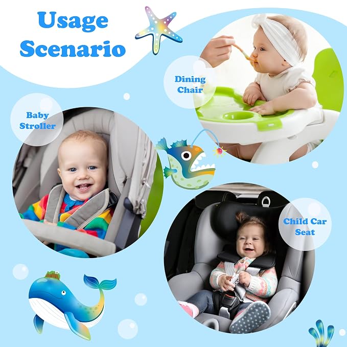 Babenest Car Seat Potty Protector Cover -Waterproof Carseat Training Liner for Baby &Toddler Shower Gifts, Dry Piddle Pee Pad with Fun Designs for Strollers & Infant Car Seats (2pcs Whale-Blue)