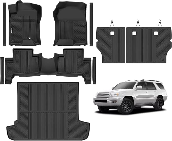 Naibeve Floor Mats for 2003-2009 Toyota 4Runner | All Weather Custom Fit Floor Mats, Cargo Mat, Backrest Mats Interior Protector accessories