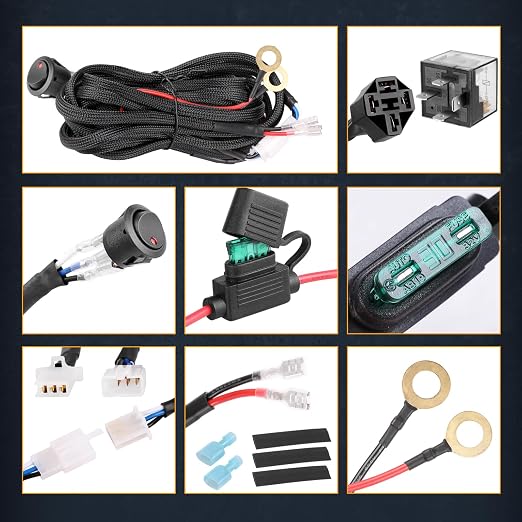 Wiring Harness 1 Lead, Nirider 12V 40A Rocker Switch Relay Fuse Nylon Wiring Harness Kit for LED Light Bars Fog Lights Work Lights Driving Lights Offroad LED Pods Wire Kit for Truck UTV ATV Boat