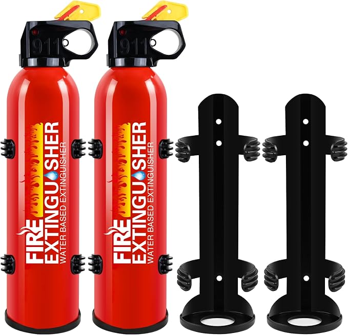 Fire Extinguisher for Home, 2 Pack Car Fire Extinguishers with Mount | 8 in 1 Portable Kitchen Fire Extinguishers for A, B, C, K Category, 620ml Mini Fire Extinguisher for Car Truck Boat