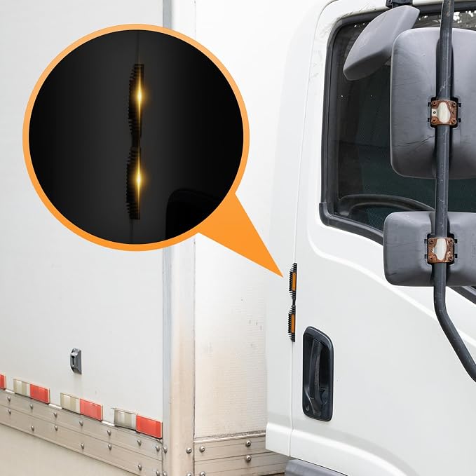 AUTOXBERT 2PCS Car Door Guard Protector Edge Strip Cover Reflectors Anti-Collision Sticker for Vans, Trucks, Pickups, RVs (Black&Yellow)