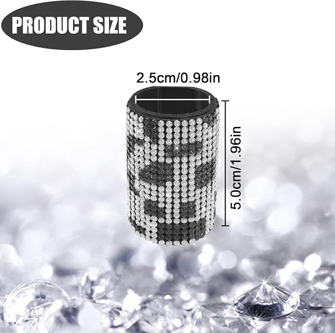 Upright Car Chapstick Holder, Bling Insulating Lip Balm Holder,Rhinestone Car Accessories for Women Interior ,Suitable for Most Vehicles. (Cow)