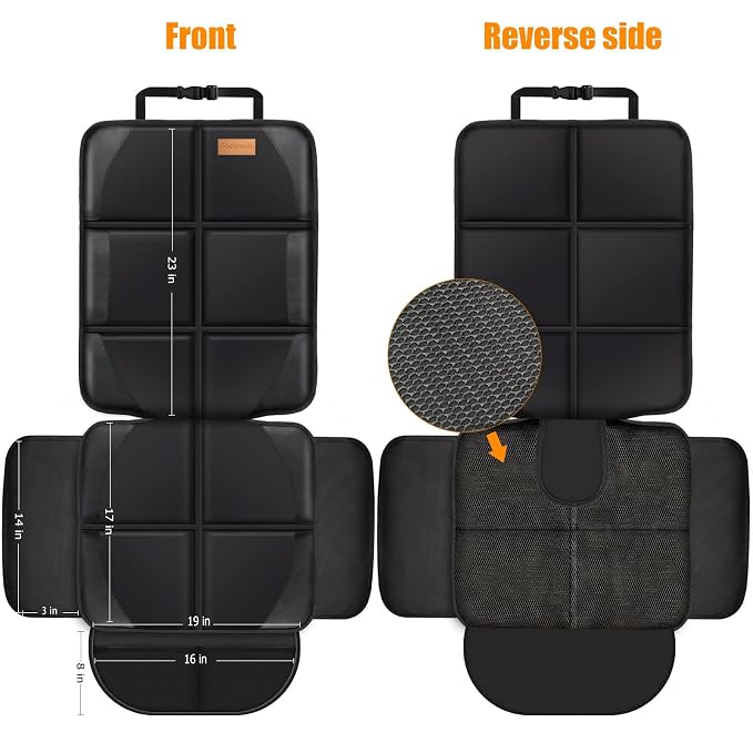 Bacgnyer Car Seat Protector, 1 Pack of Seat Protectors, Thickest Padded 600D Fabric Padding, Waterproof, Durable, Anti Slip Backing, Child Seat Protection, Suitable for Babies, Toddlers, Children