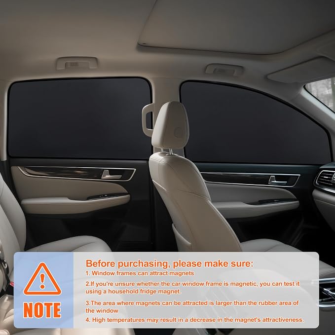 ZATOOTO ZATOOTO Side Window Sun Shade - Car Window Covers, 4 Pack | Heat Insulation, Car Curtains for Privacy, UV Block, Keeps Cooler, Metal Frame Fit, Taking a nap, Changing Clothes, Camping