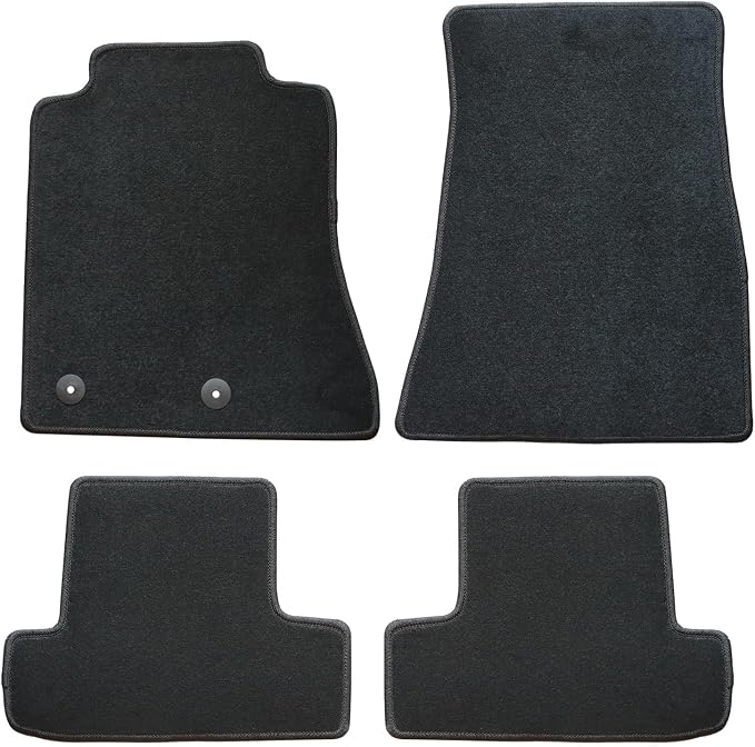 GXARTS Car Floor Mats Velour Carpet Full Set Fit for Ford Mustang 2005 2006 2007 2008 2009 2010 2011 2012 2013 2014 | All-Weather Protect, Black 4PCS | Waterproof & Anti Sliding Buckle