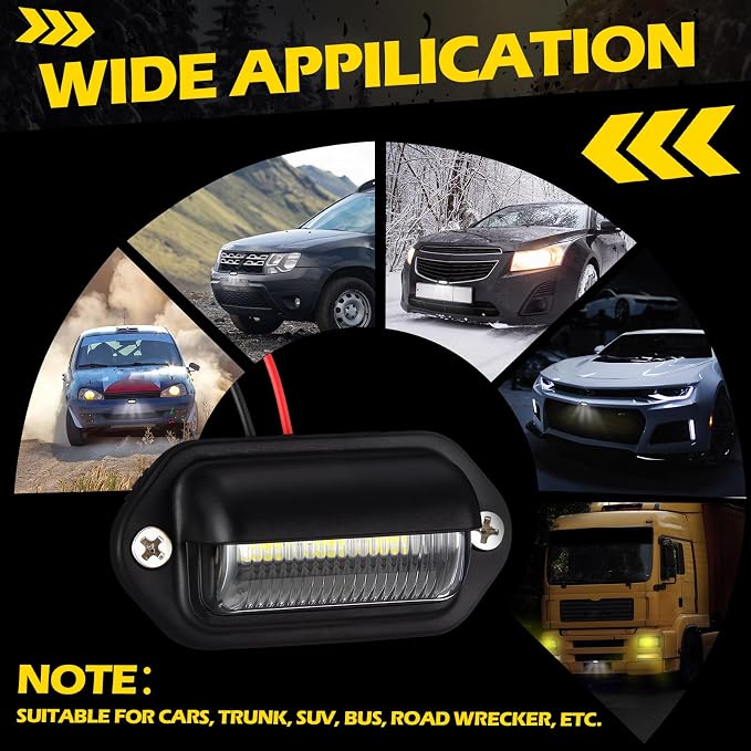 Mudder 24 Packs LED License Plate Light 12V-24V DC Waterproof License Plate 6-SMD Lamp Taillight Tag Lights for Trailer Truck SUV VAN RV Trucks and Boats