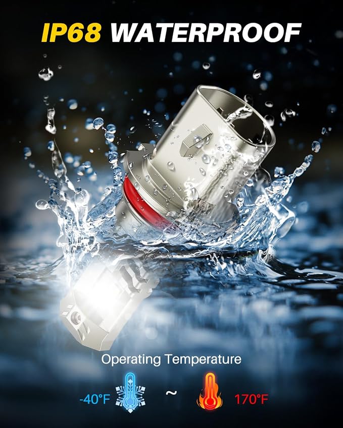 AUTOONE 9007 LED Bulb, 800% Brighter, 3 Min Quick Install, 20 Years Lifespan, No Flicker, 99% Compatibility