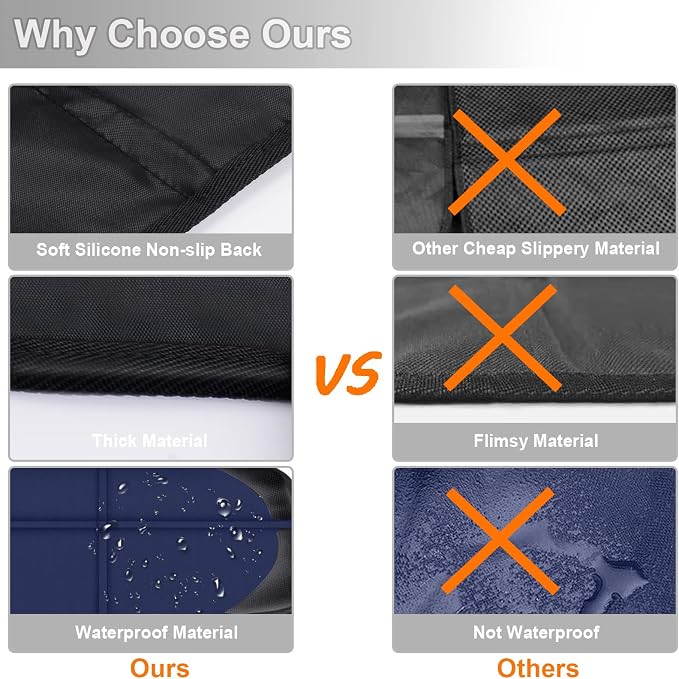 XHYANG Car Seat Protector,2 Pack Automotive Seat Protectors Baby Carseat Pad Waterproof & Durable 600D Fabric for Child Baby Car Seat Mat Vehicle Pet Cover 2 Storage Pockets (Blue)