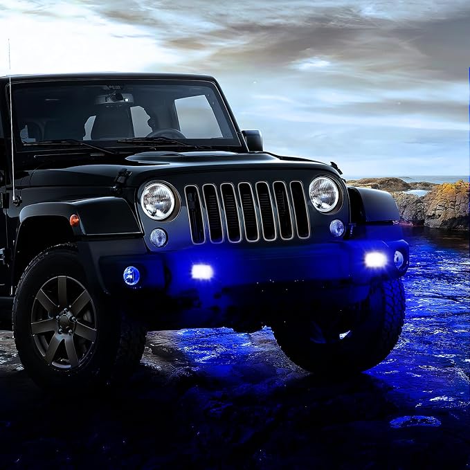 Nilight Flush Mount LED Light Pods 2 PCS 42 W Blue | Spot Flood Combo Beam, Bumper Driving Fog Fishing Hunting Emergency Safety Signal Lighting for UTV Pickup Van Boat Tractor