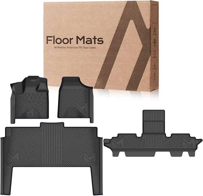 TPE Automotive Floor Mats Custom for 2011-2021 Dodge Grand Caravan 7 Seats/ 08-16 Town & Country, All Weather Protection Waterproof Floor Liner Front & Rear Row Full Set Car Mats