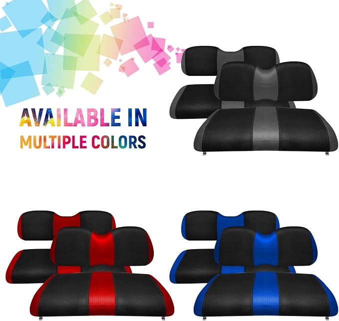 Golf Cart Front and Rear Seat Covers for Club Car Precedent 2004 and Up, Durable Polyester Fabric Club Car Precedent Seat Covers, Breathable Washable