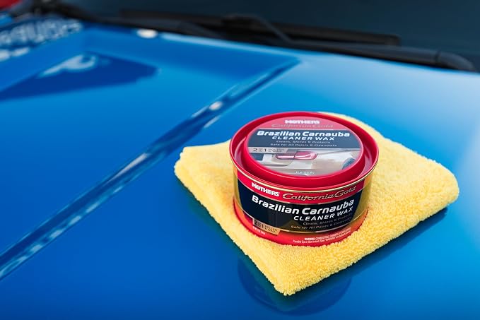 Mothers California Gold Brazilian Carnauba Cleaner Wax, 12 oz. Paste, 05500 | Cleans & Waxes in One Step, Removes Oxidation & Swirls, Premium Carnauba Shine & Protection for All Paint Finishes