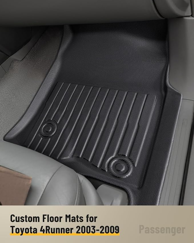 Car Floor Mats for Toyota 4Runner: 2003-2009 (4th Gen) Cargo Trunk Liner, All Weather Accessories Rubber Carpet Custom Fit for Toyota 4 Runner 2003 2004 2005 2006 2007 2008 2009 SUV (Only 5 Seat Model