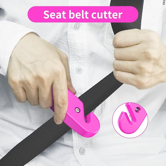 2Pcs Car Safety Hammer, 3-in-1 Emergency Escape Tool with Window Breaker and Seat Belt Cutter, Safety Emergency Car Escape Tool for Car, Office, Home