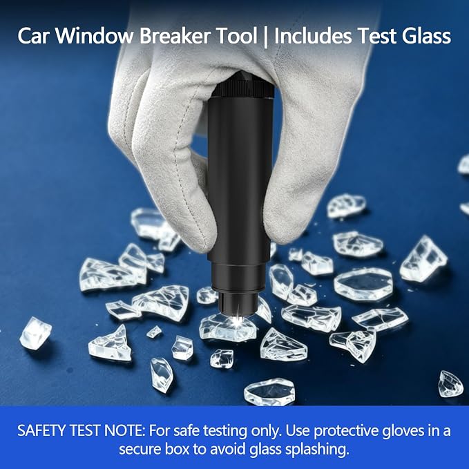 Window Breaker Seatbelt Cutter 3 Pack, Car Emergency Escape Tool | Underwater car window breaker tool, 2-in-1 seatbelt cutter with extra 4 car door shock pads for vehicle emergency safety