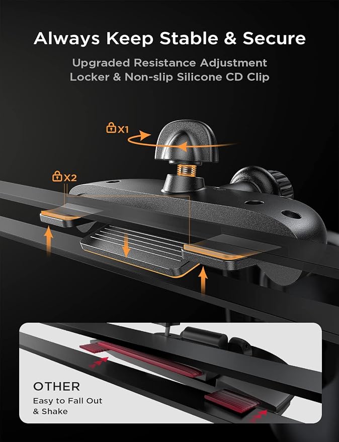 LISEN CD Slot Phone Mount for Car, Adjustable CD Phone Holder for Car Phone Mount for iPhone Ultra Sturdy Vent Cell Phone Holder Mount for iPhone 16 Pro Max Plus Accessories (Silver) s