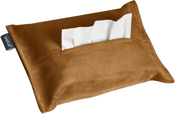pack all Car Tissue Holder, Premium Microsuede Sun Visor Napkin Dispenser, Wipes Case for Backseat, Vehicle Accessories (Mocha Brown)