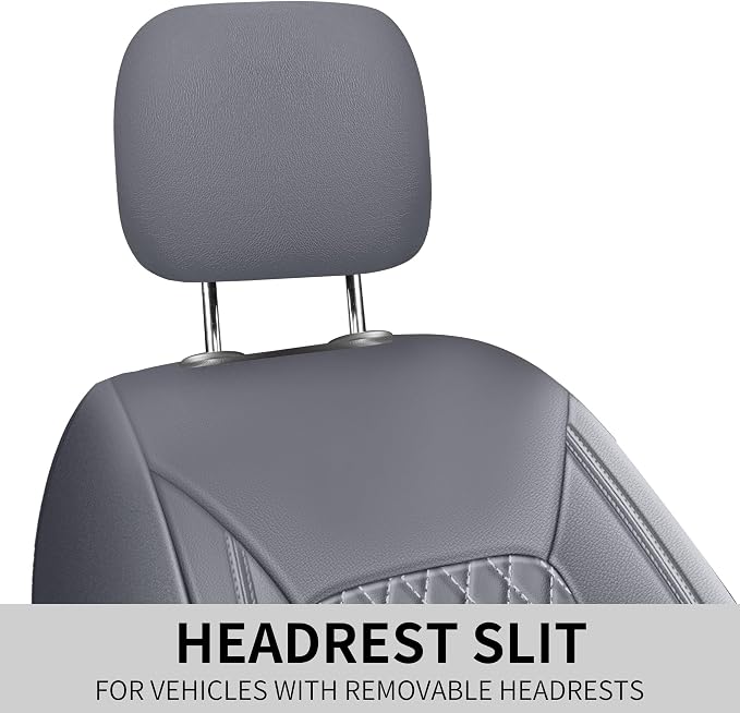 HChengkikz Faux Leather Front Car Seat Covers, 2 Pack Seat Protectors | Easy to Install Auto Interior Accessories Universal Fit for Sedans, SUVs, Trucks, Vans