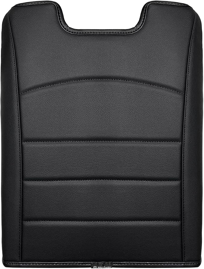Muslogy Center Console Armrest Cover Fit for Dodge Ram 1500 2013-2018 & 2013-2026 Ram 2500/3500 Accessories, Comfort Armrest Pad Console Lid Cushion Vegan Leather Regular Thick(Jump Seat ONLY)