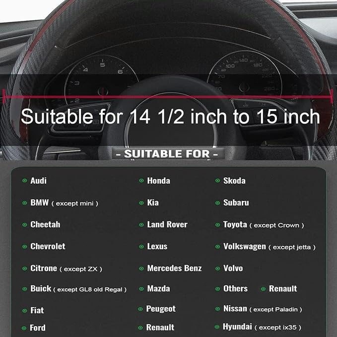 Wood Grain Steering Wheel Cover Red Universal Microfiber Leather, Suitable for 14 1/2-15 inch Comfortable Anti-Slip, Good Breathable and Odorless Car Steering Wheel Cover…